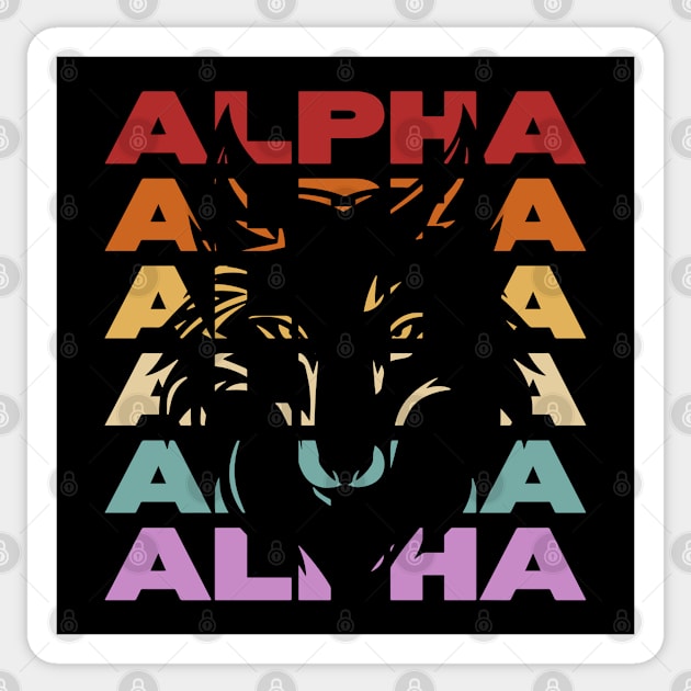 Alpha Wolf - Retro Vintage Style Pastel Design Sticker by TuncGK